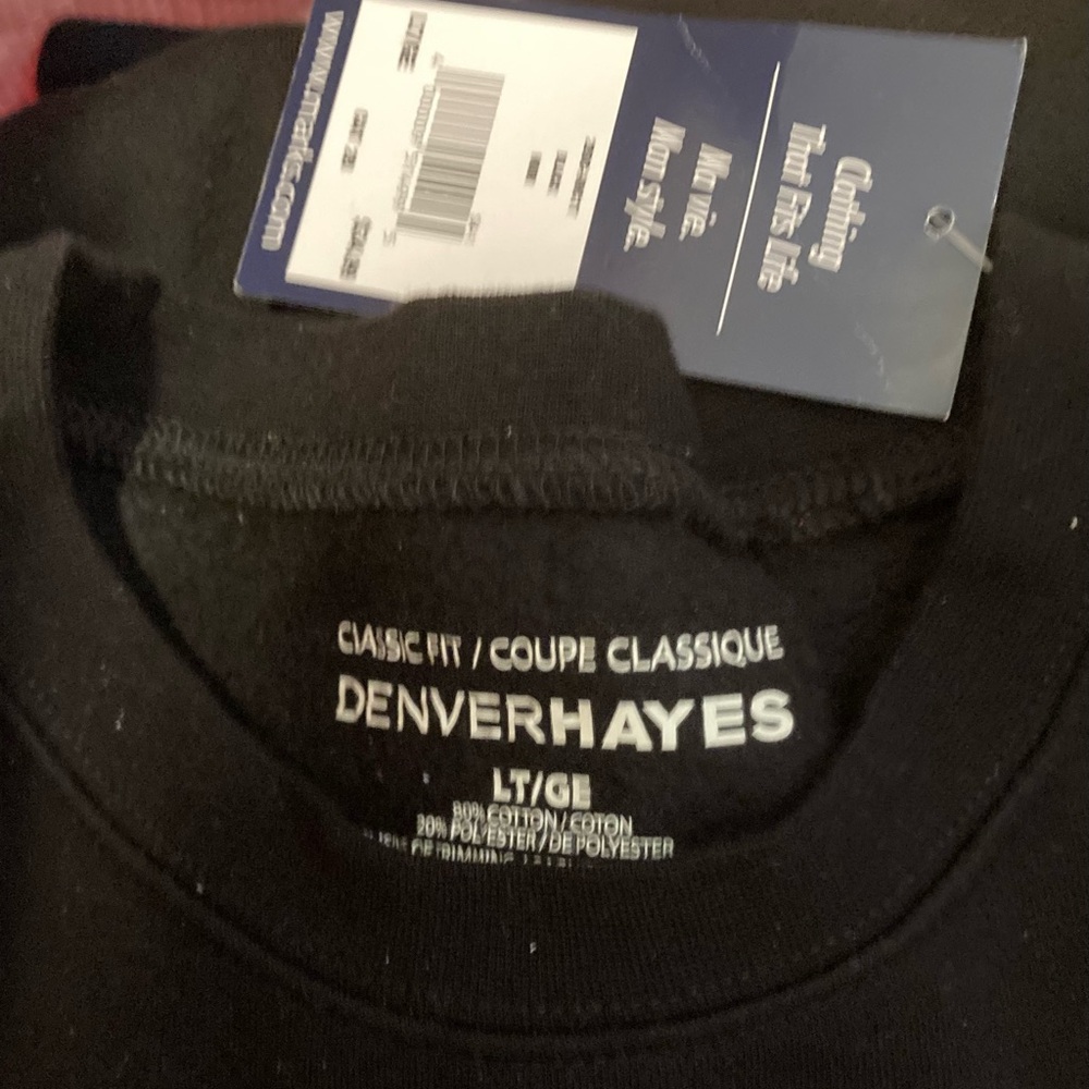 2 NWT Denver Hayes Black Classic Fit Sweatshirts